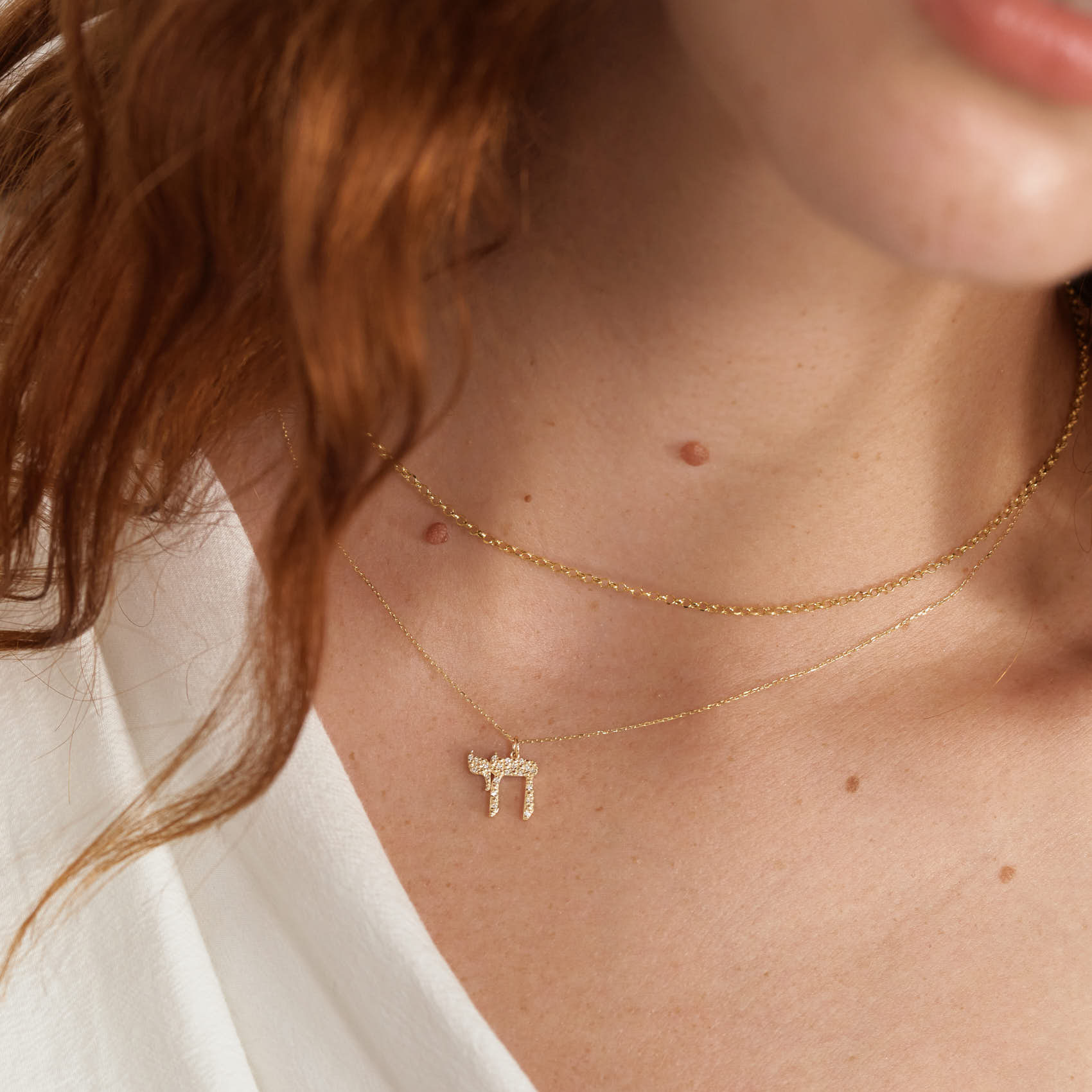 Diamond Chai Life Necklace