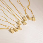 Diamond Bubble Initial Necklace