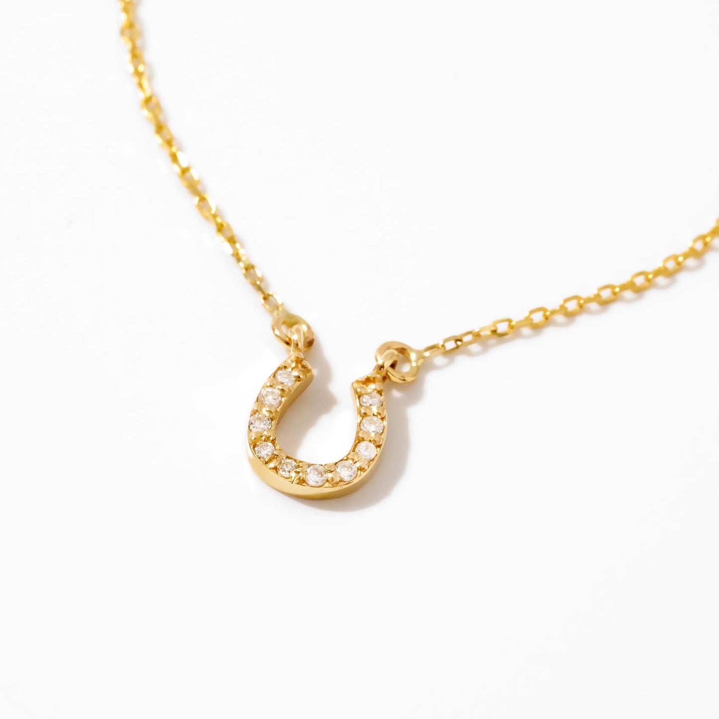 Diamond Horseshoe Necklace in 14K Solid Gold