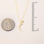 Diamond Moon Star Necklace
