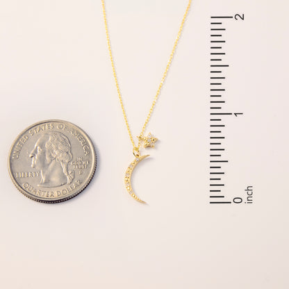 Diamond Moon Star Necklace