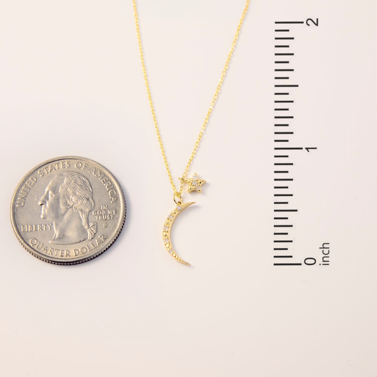 Diamond Moon Star Necklace