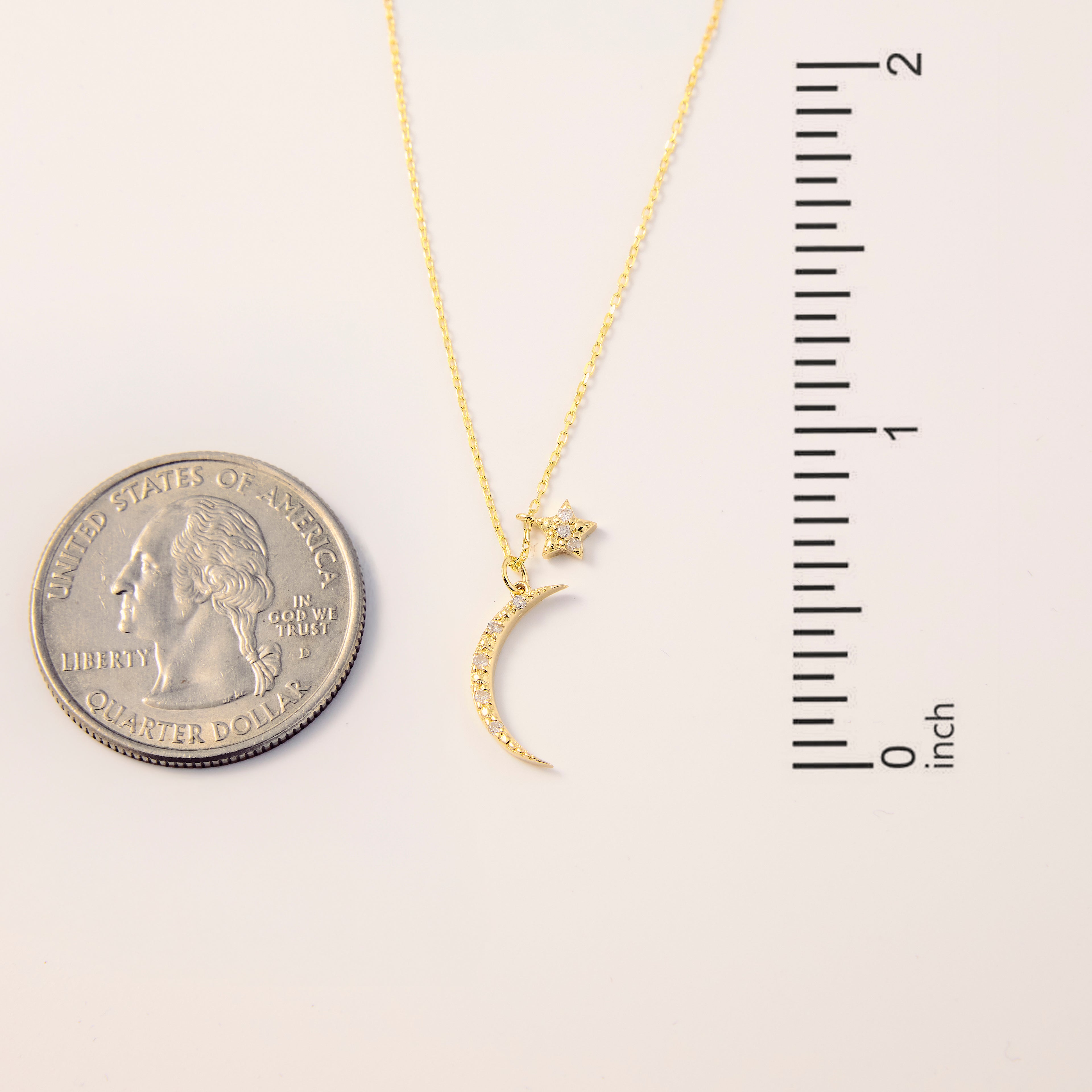 Diamond Moon Star Necklace