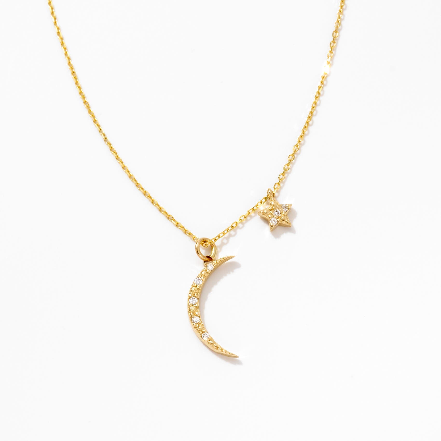 Diamond Moon Star Necklace