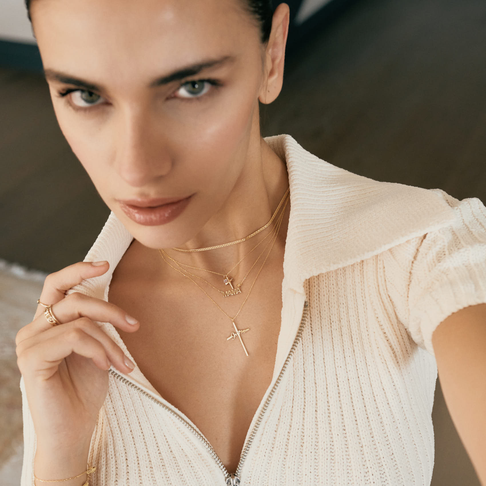 Gelin 18K Gold Vermeil - Cross Birthstone Necklace – Gelin Diamond