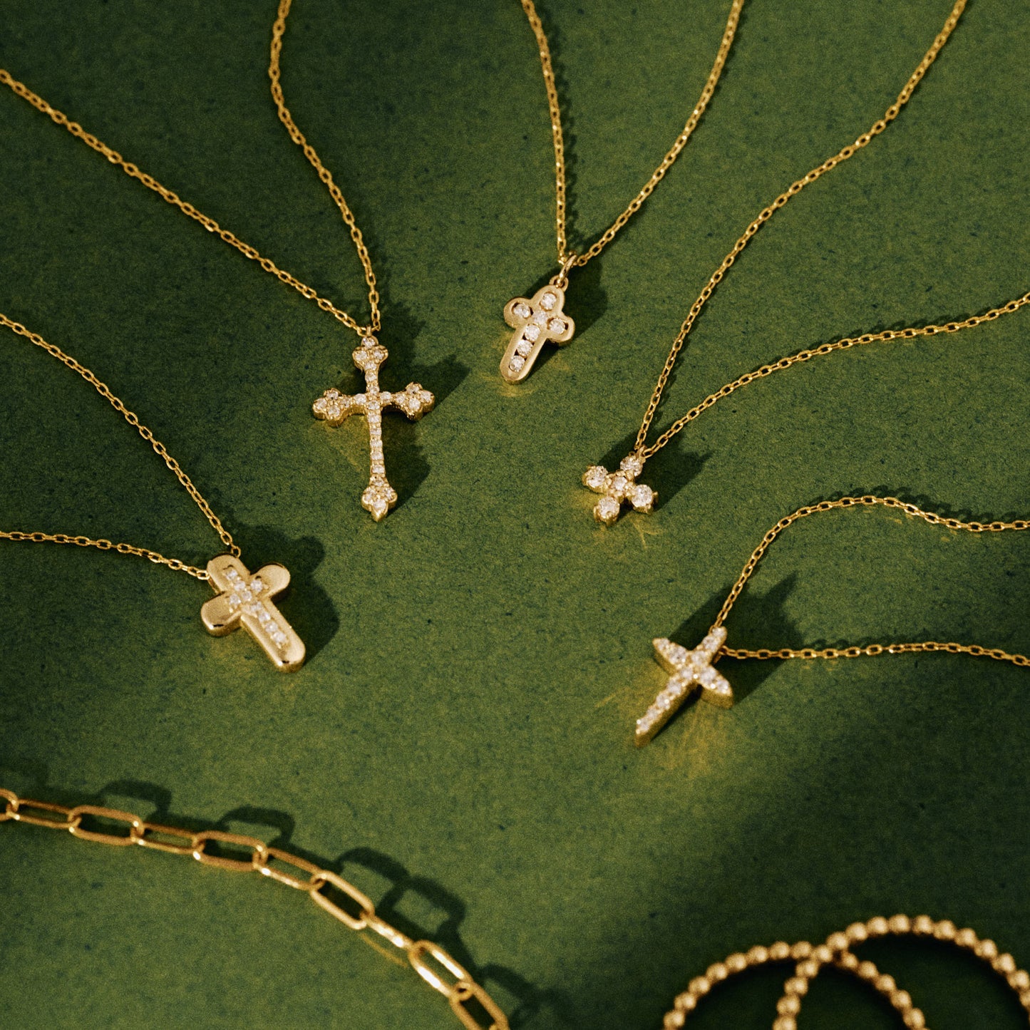 Diamond Small Cross Necklace in 14k Solid Gold