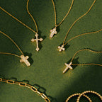 Tiny Diamond Cross Necklace