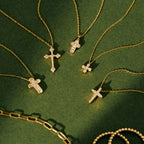 Tiny Diamond Cross Necklace
