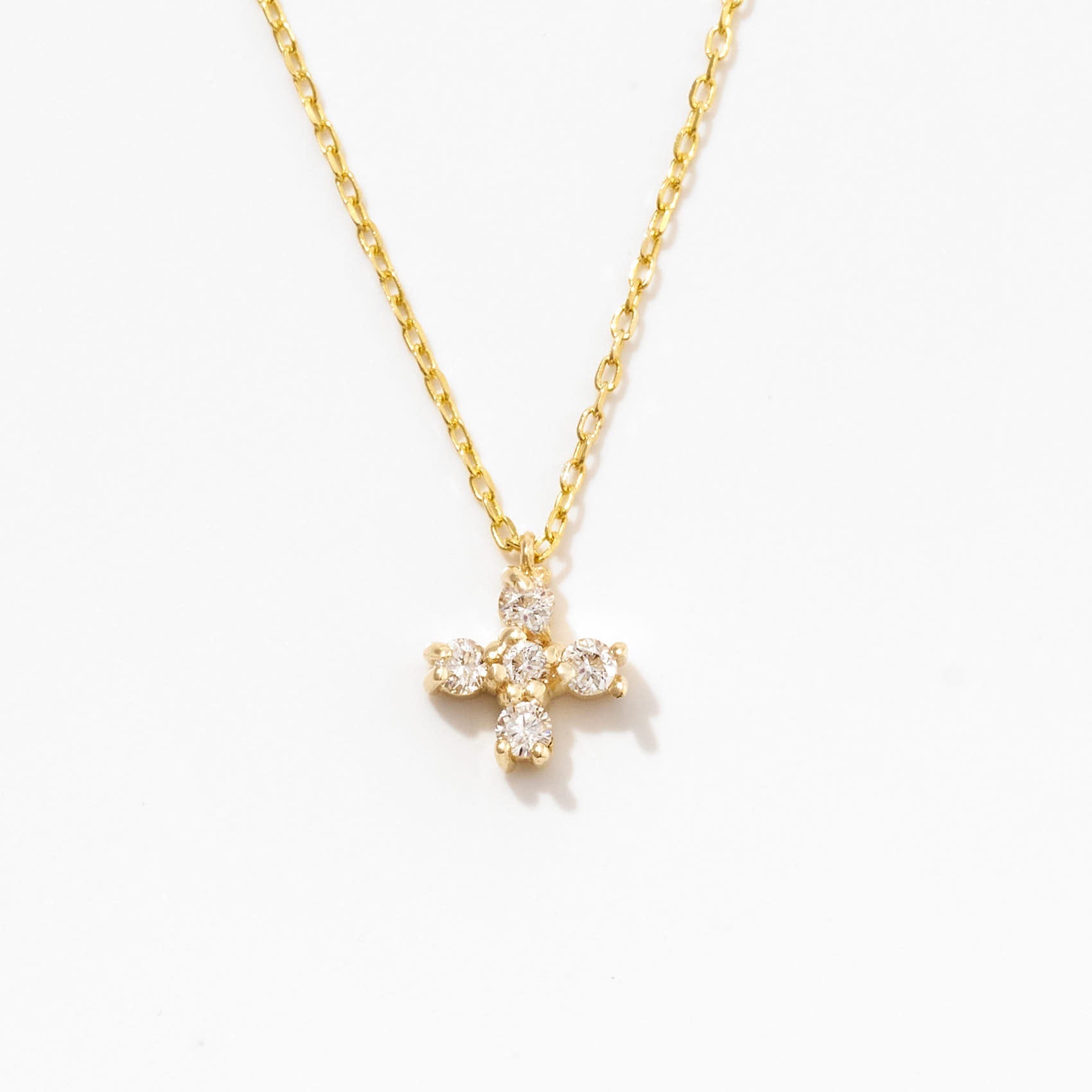 Tiny Diamond Cross Necklace