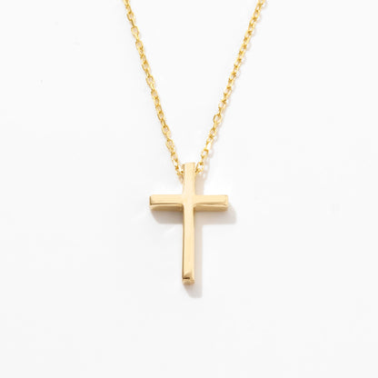 Collier délicat avec croix en or massif 14 carats