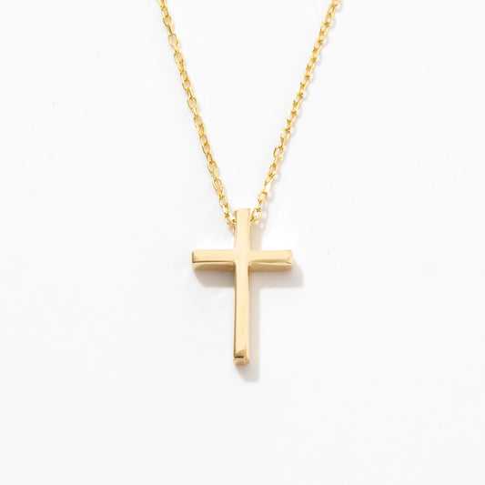 Dainty Cross Necklace in 14k Solid Gold