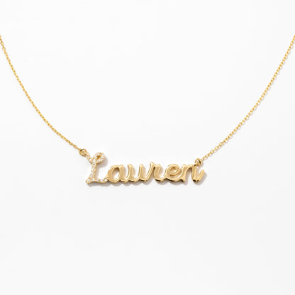 Personalized Diamond Name Necklace in 14k Solid Gold