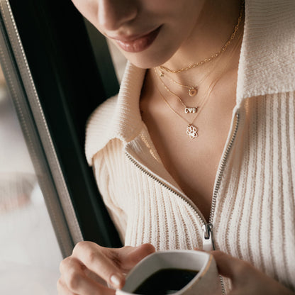 Tiny Diamond Heart Cut-Out Necklace in 14k Solid Gold