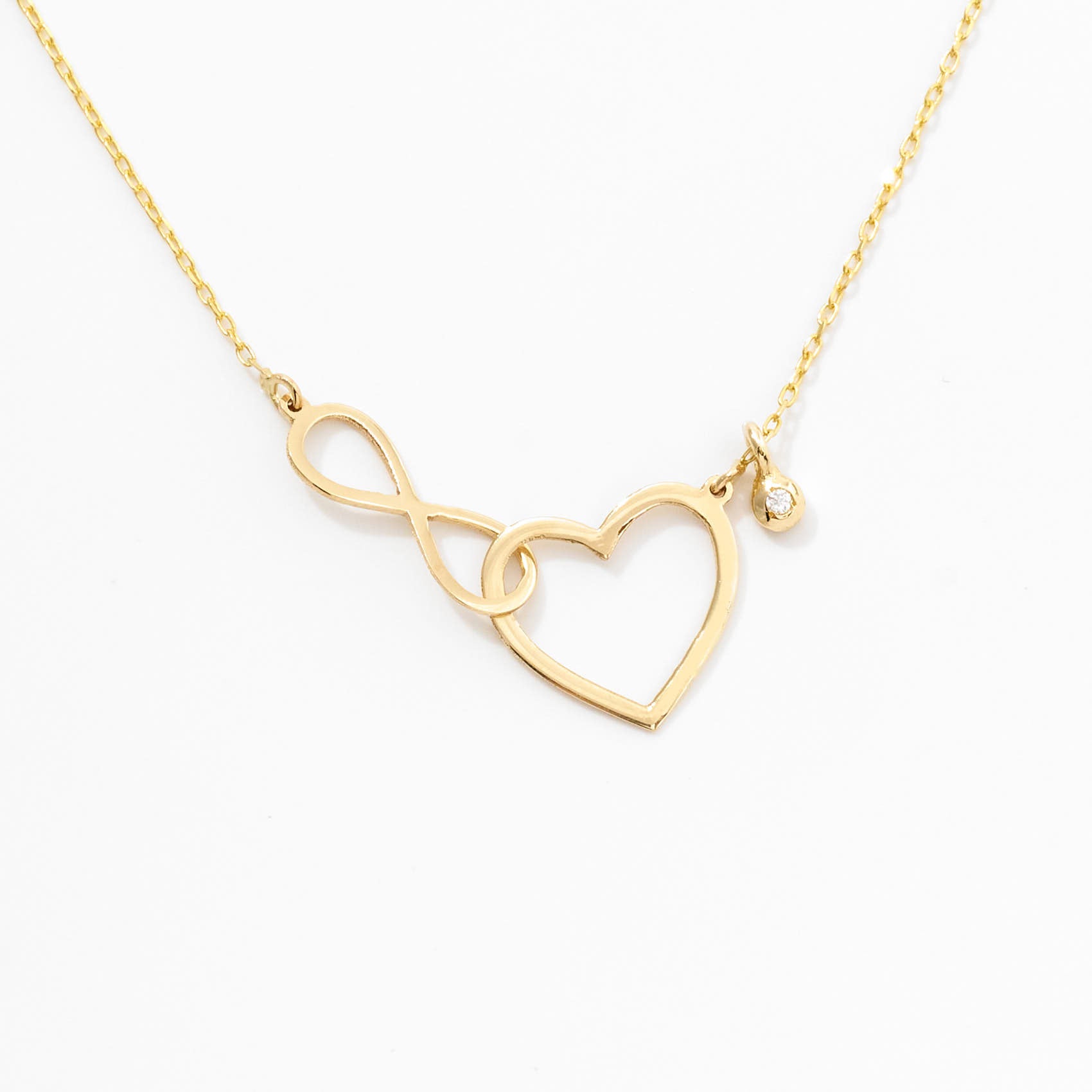 Small Heart-Infinity Necklace with Diamond