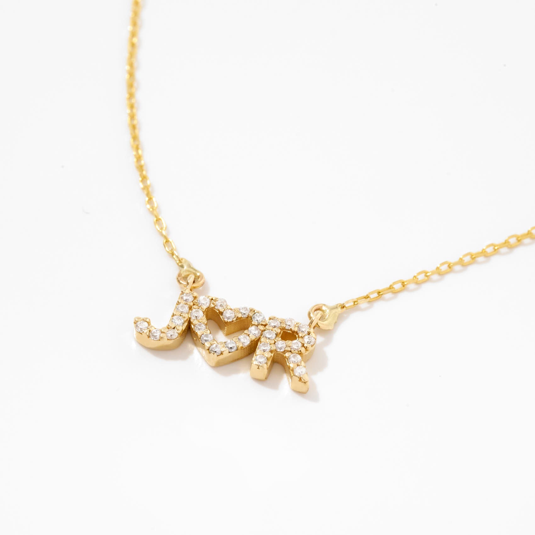 Diamond Couple's Initial Heart Necklace