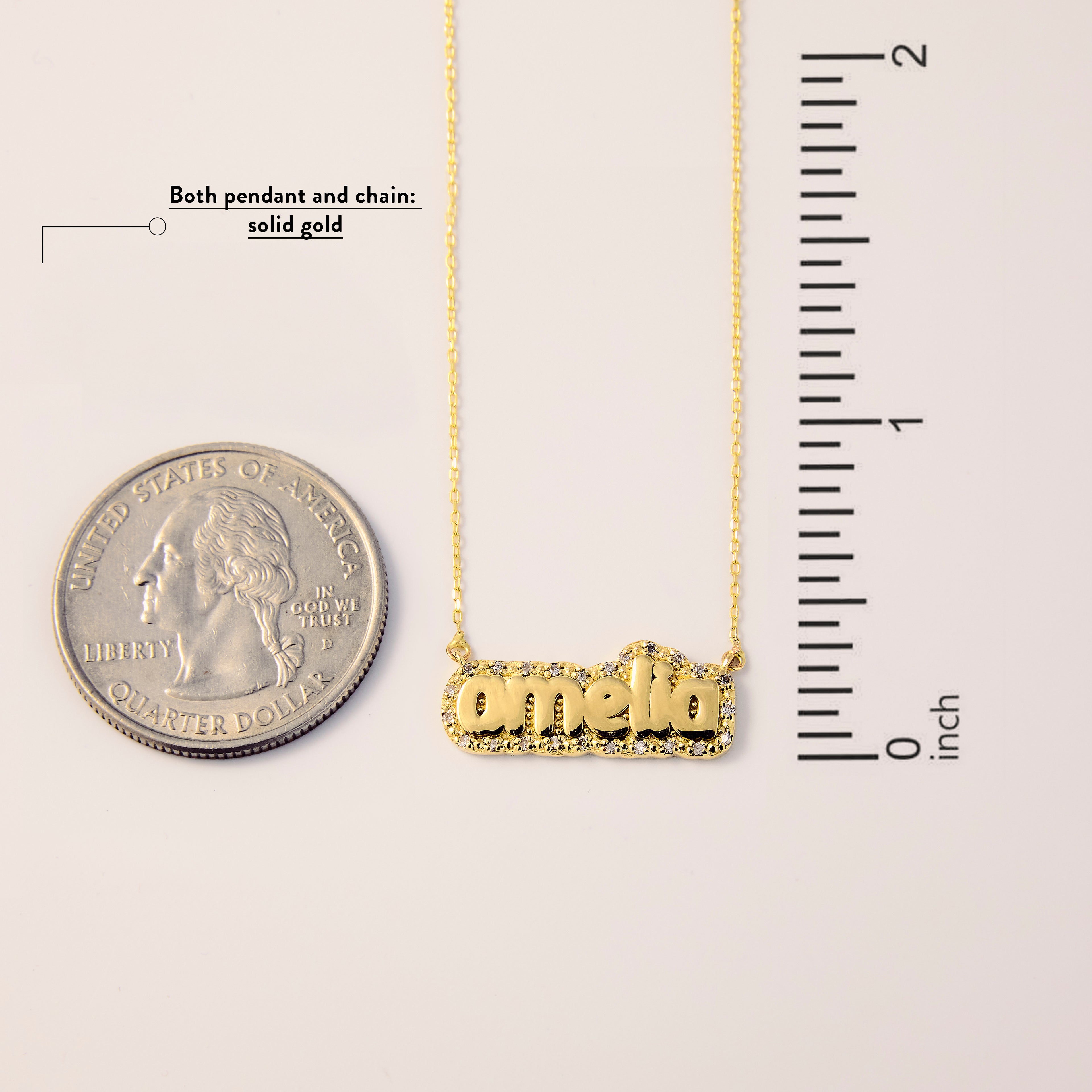 Diamond Buble Name Necklace