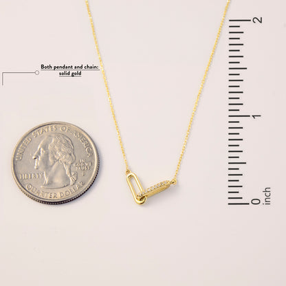 Diamond Paperclip Interlocking Necklace