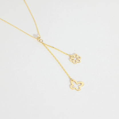 Butterfly and Flower Necklace