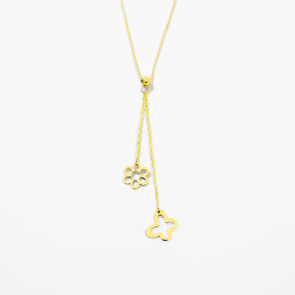 Butterfly and Flower Necklace