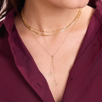 Butterfly and Flower Necklace