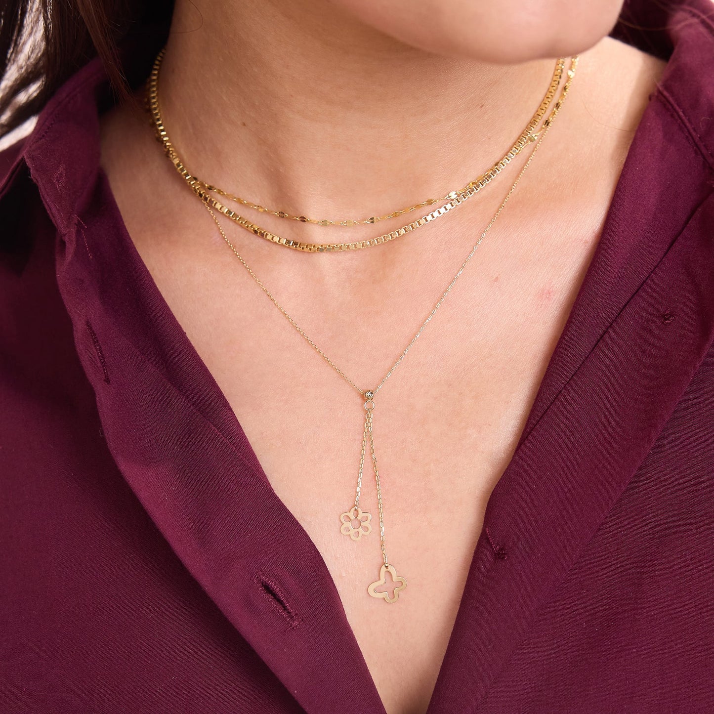 Butterfly and Flower Necklace