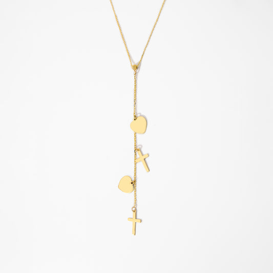 Crosses and Hearts Y-Necklace
