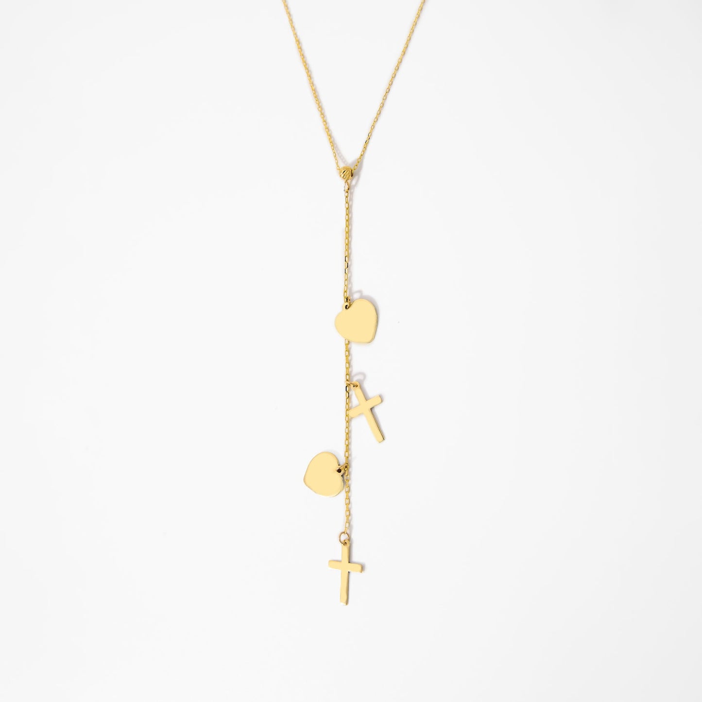 Crosses and Hearts Y-Necklace