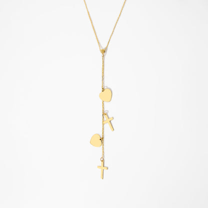 Crosses and Hearts Y-Necklace