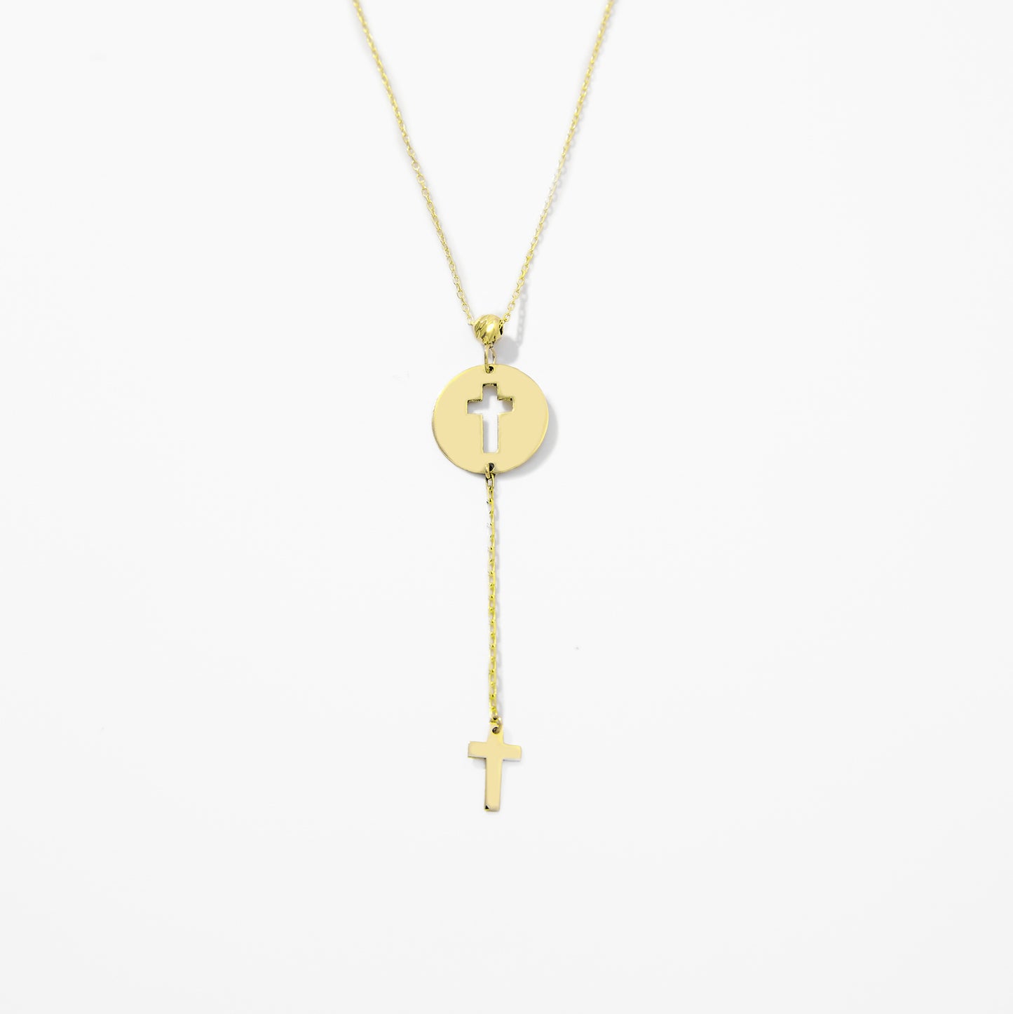Cut-Out Cross Y-Necklace