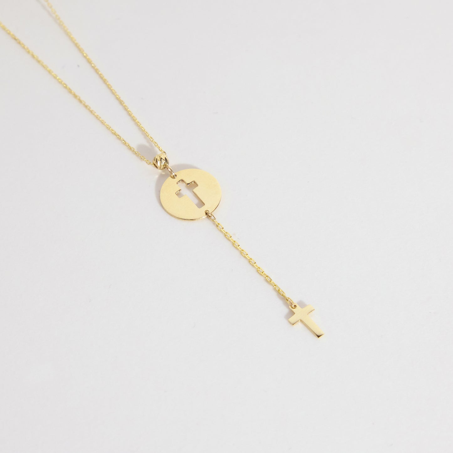 Cut-Out Cross Y-Necklace