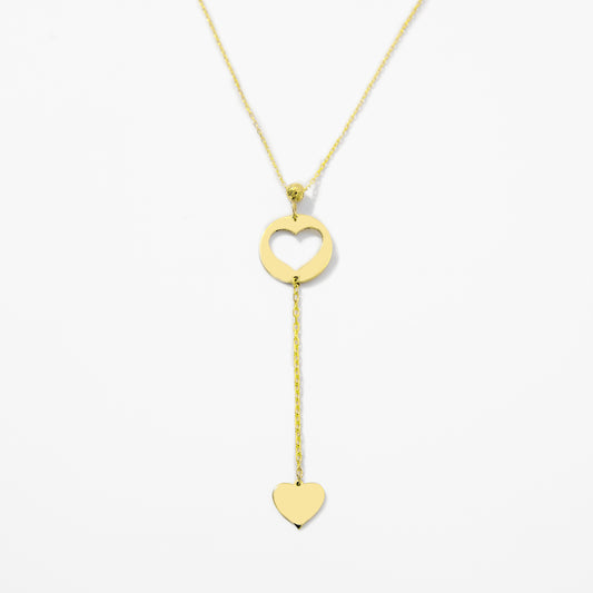 Cut-Out Heart Y-Necklace