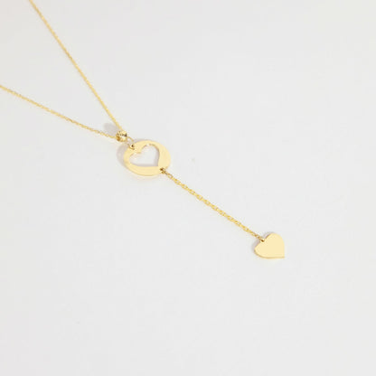 Cut-Out Heart Y-Necklace