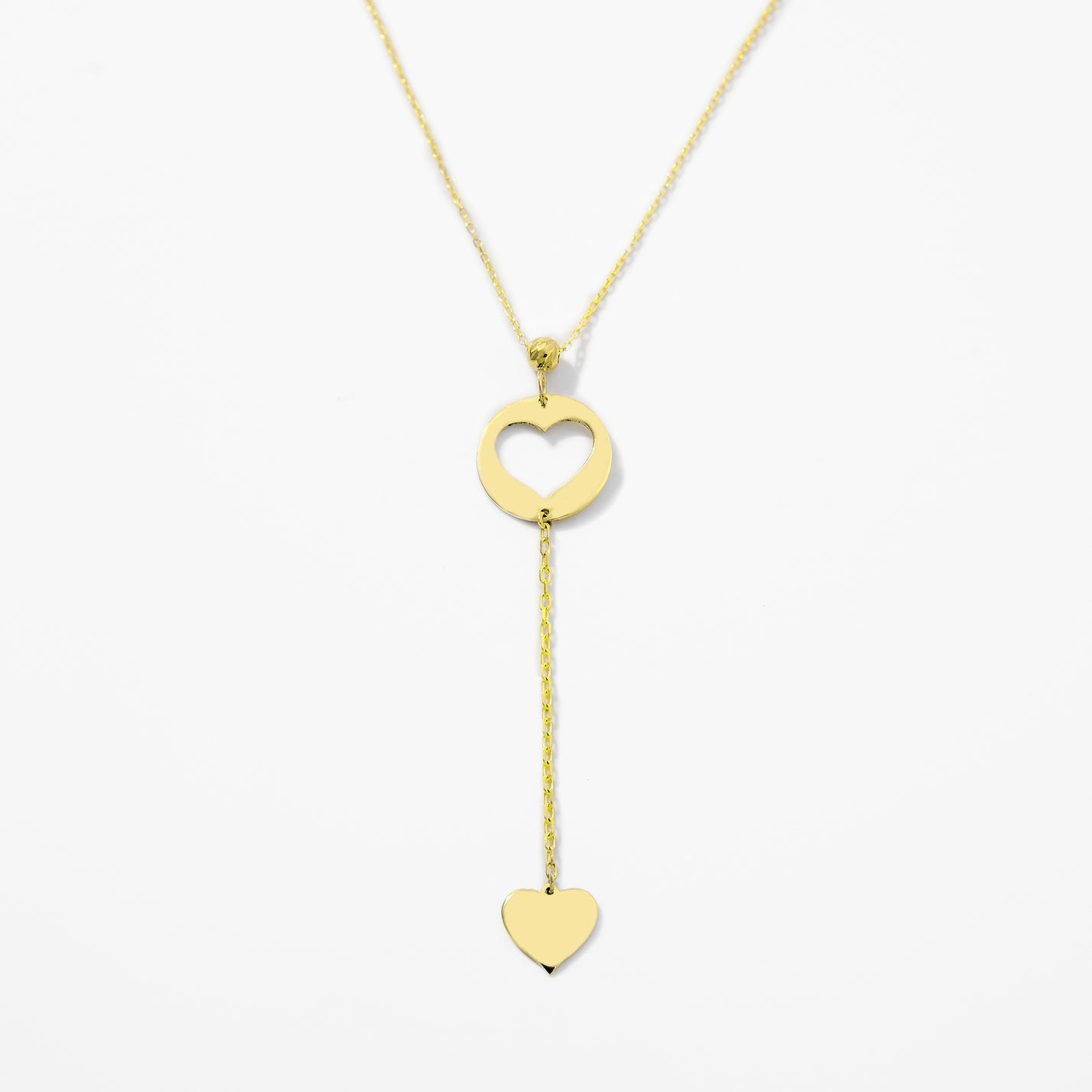 Cut-Out Heart Y-Necklace