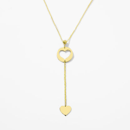 Cut-Out Heart Y-Necklace