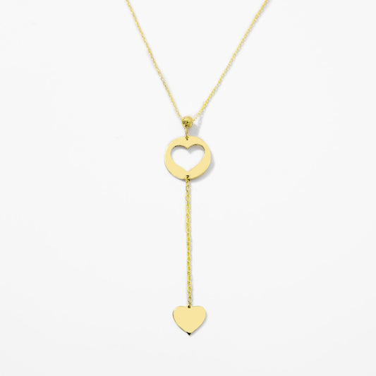 Cut-Out Heart Y-Necklace