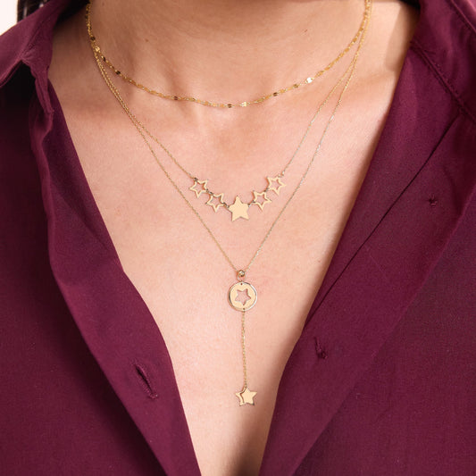 Cut-Out Star Y-Necklace