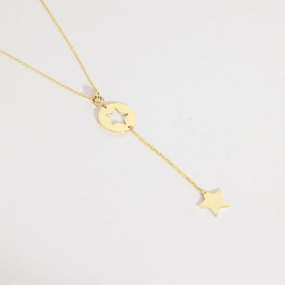 Cut-Out Star Y-Necklace