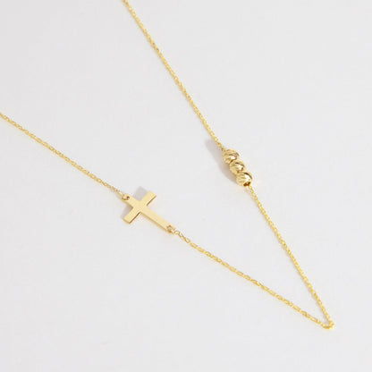 Dainty Sideway Cross Necklace