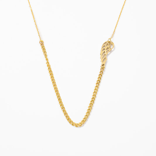 Dainty Sideway Angel Wing Necklace