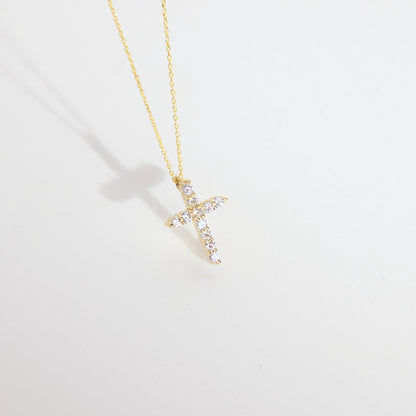 Dainty Diamond Cross Necklace