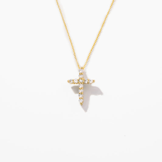 Dainty Diamond Cross Necklace