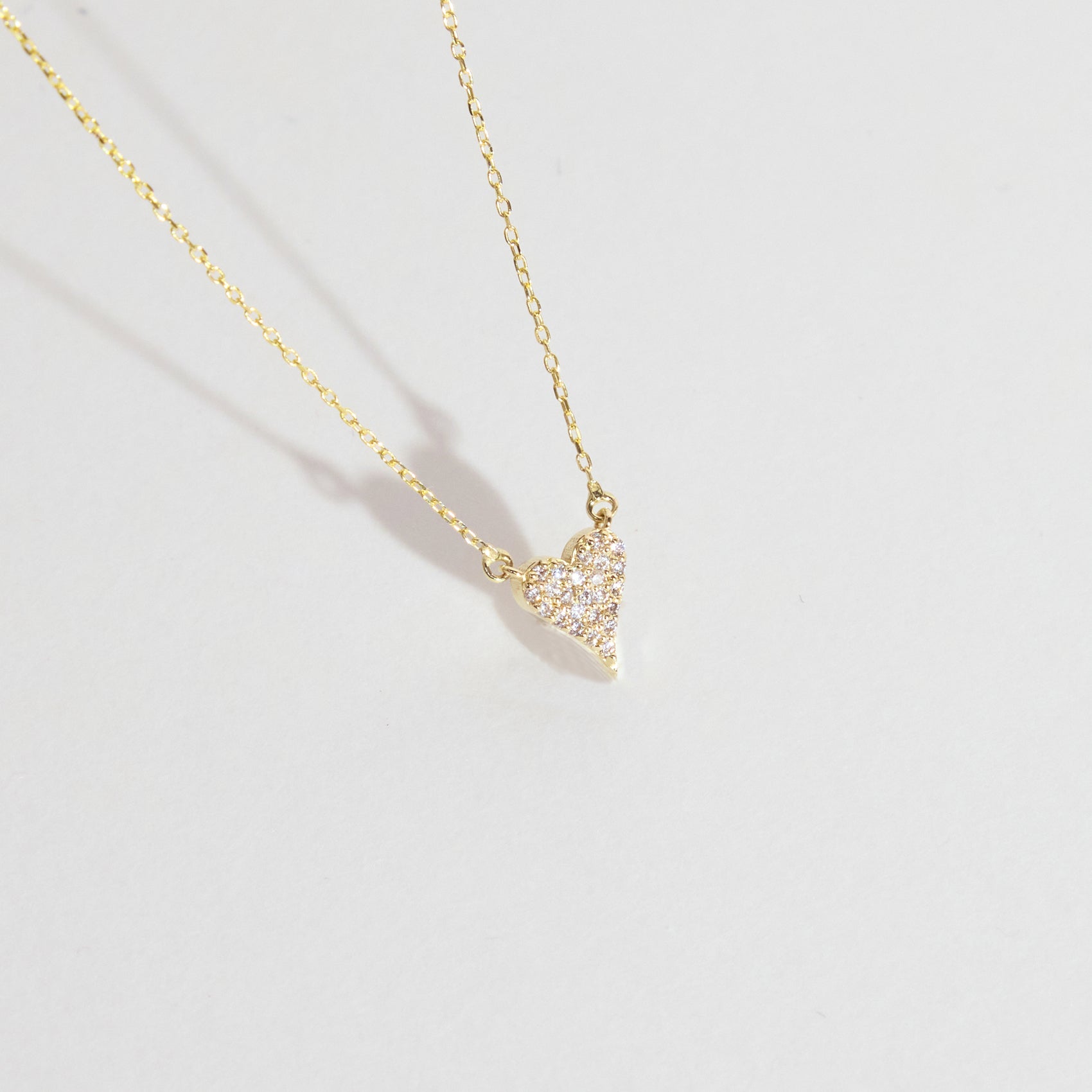 Dainty Diamond Heart Necklace