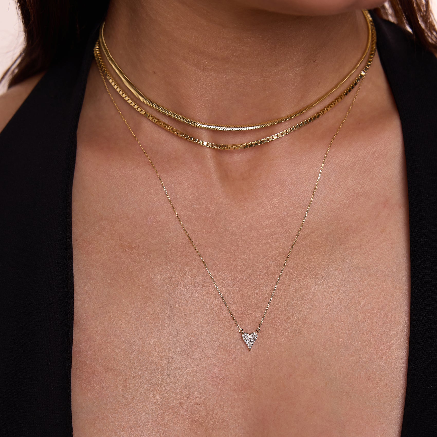 Dainty Diamond Heart Necklace