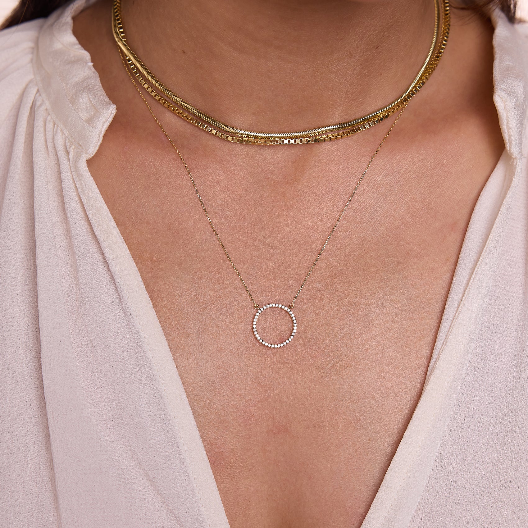 Diamond Circle Necklace