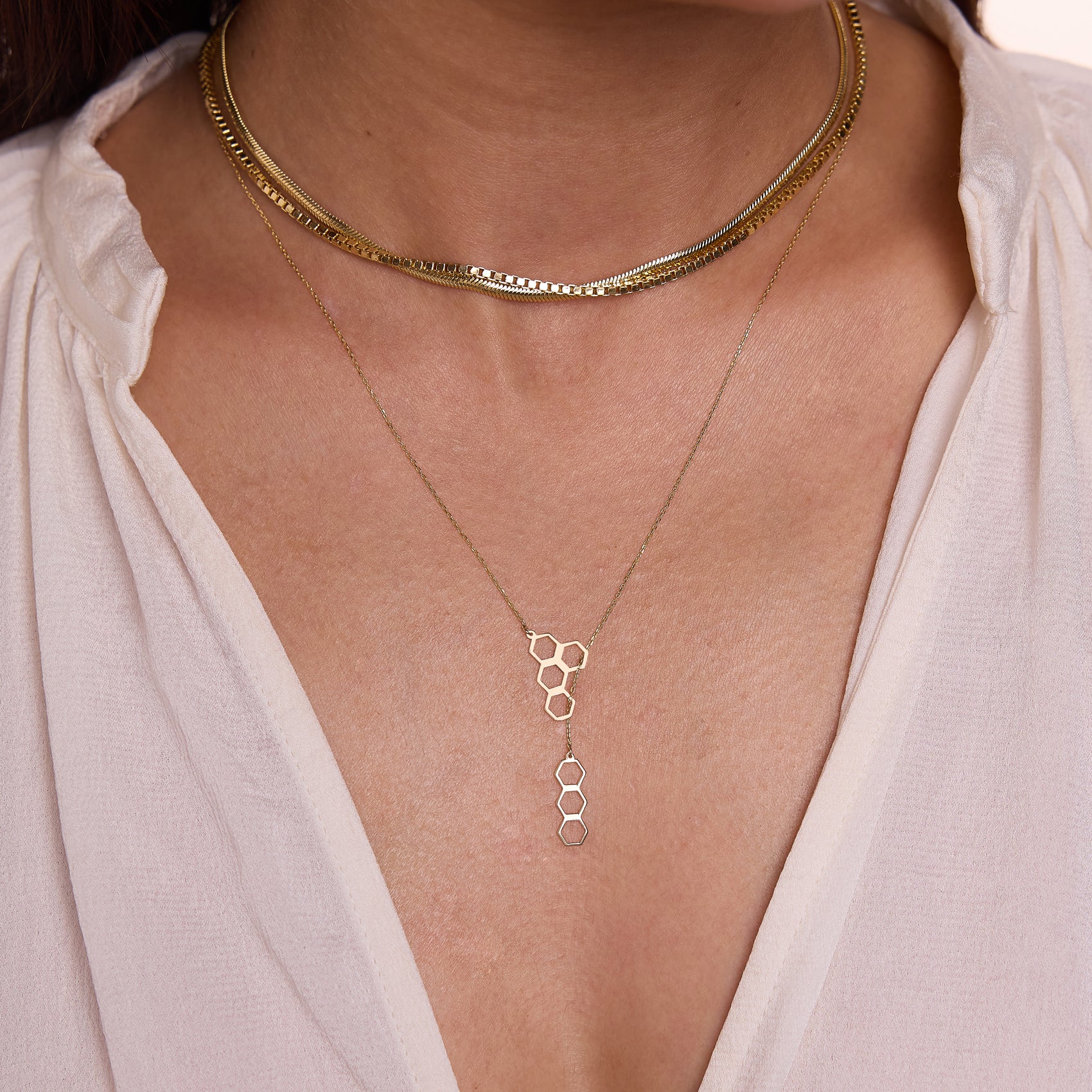 Honeycomb Y-Necklace