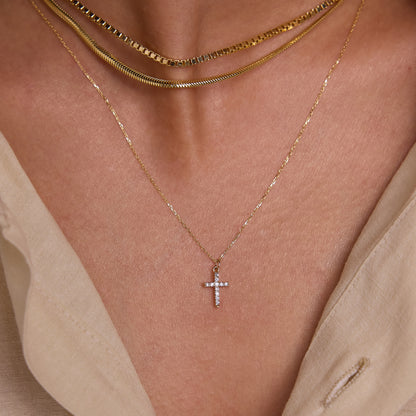 Pave Cross Necklace
