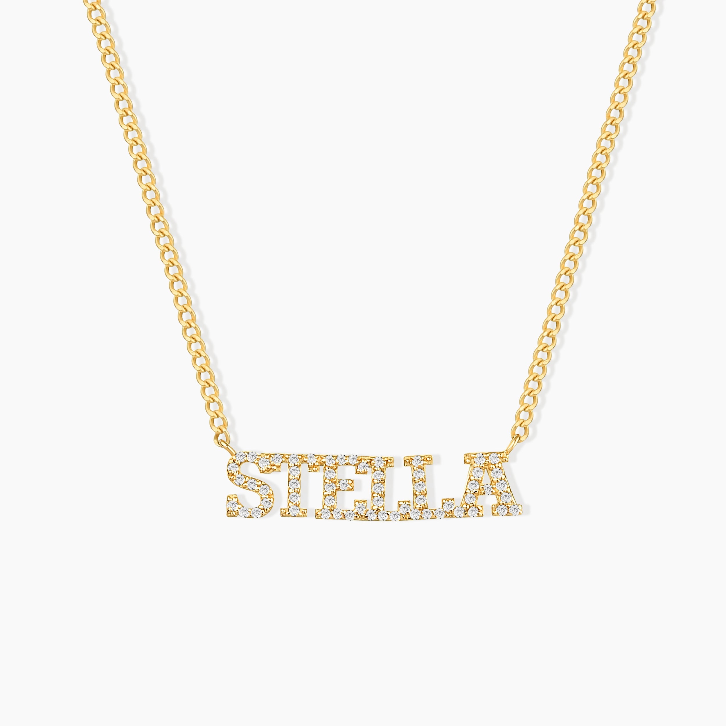 Dainty Diamond Name Necklace