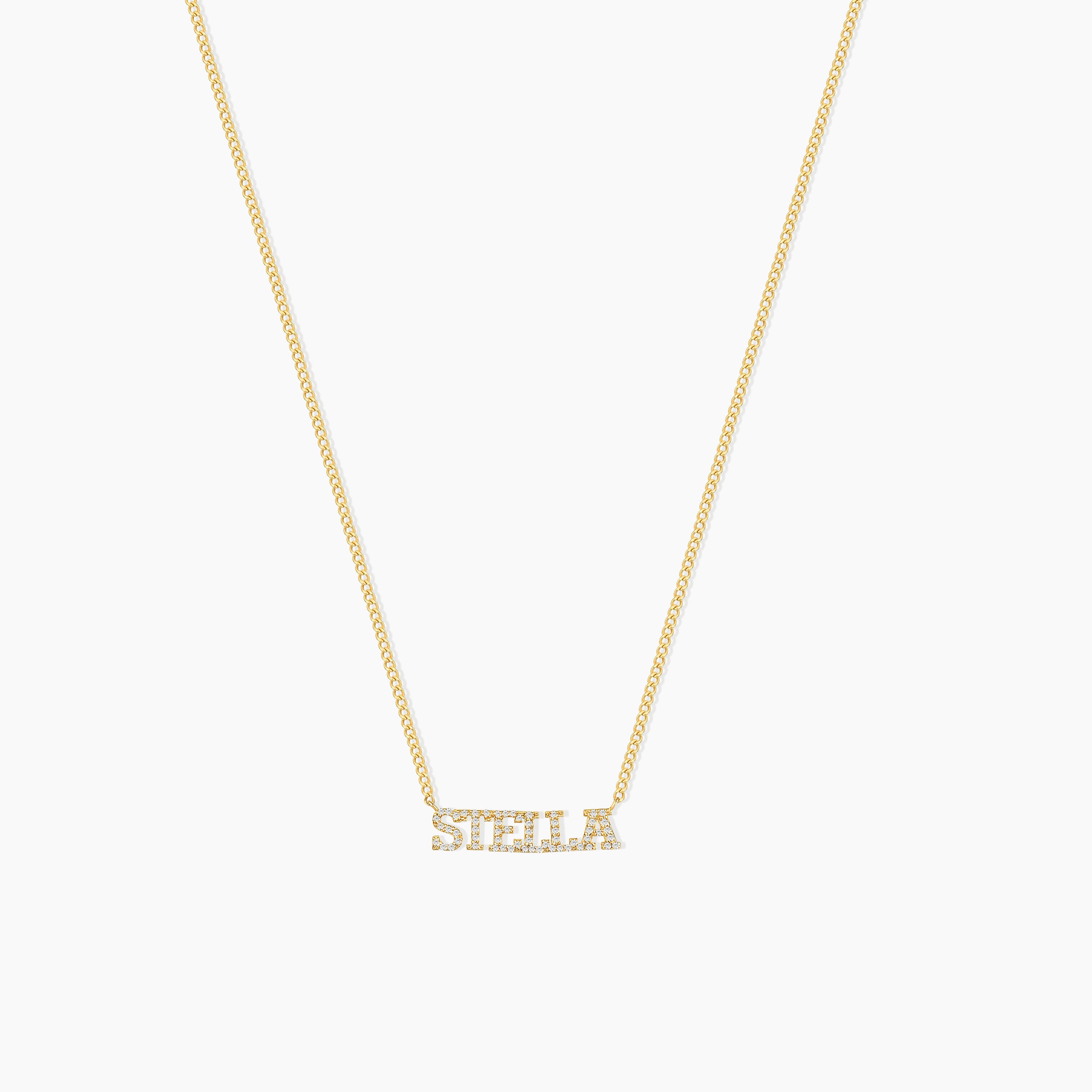 Dainty Diamond Name Necklace