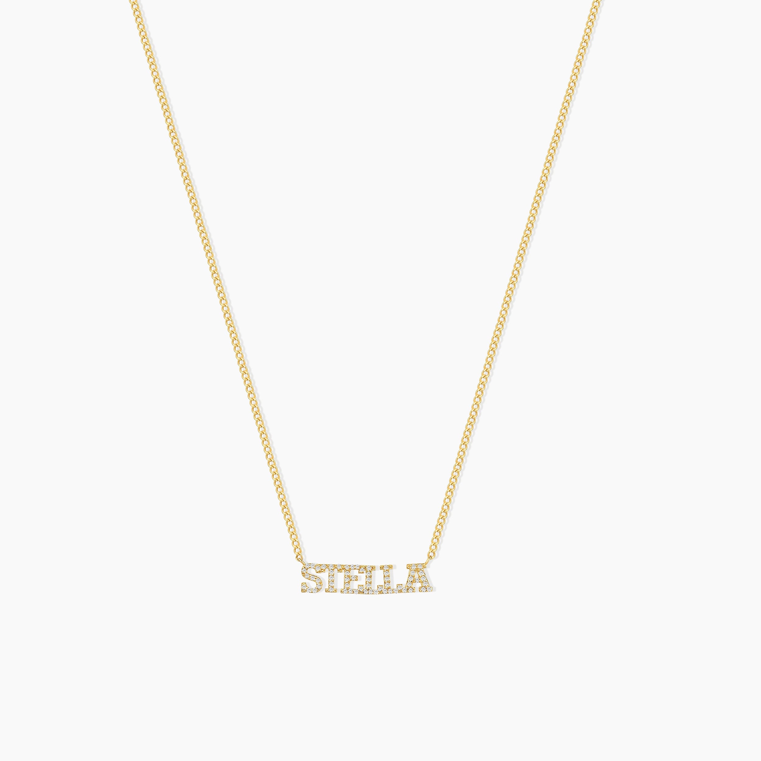 Dainty Diamond Name Necklace