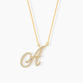Diamond Script Initial Necklace